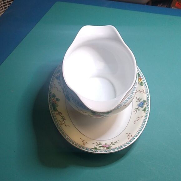 Noritake Amerita Hand painted Floral Oval Gravy Boat Connected Plate - Picture 5 of 7